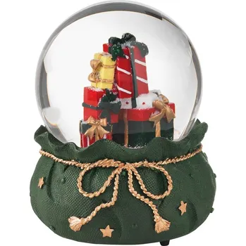 Vánoční dekorace BRANDANI Vánoční hrací sněžítko vánoční dárky 11,5 x 14,5 cm