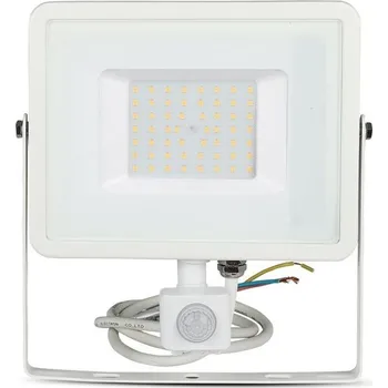 Osvětlení V-TAC PRO bílý LED reflektor 50W s pohybovým čidlem se SAMSUNG čipy Teplá bílá 2500 - 3000K
