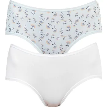 Kalhotky 2PACK dámské kalhotky Molvy vícebarevné (MD-815-KPU) S MD-815-KPU - bílé tyrkys. kytičk Možnost vrácení zboží ZDARMA do 120 dnů!