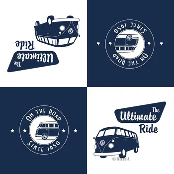 Papírový ubrousek Ubrousky VW T1 Bulli Bus modrobílé