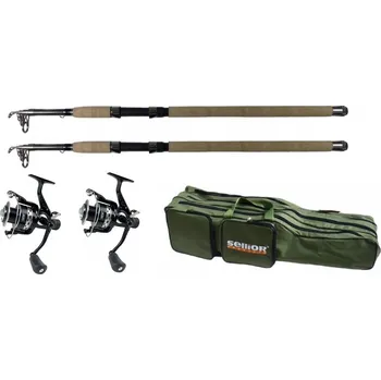 Rybářský prut Akční set: 2x Prut Harton Rapid Carbon 2,7m 50-100g + 2x naviják Harton Caliber 40 + pouzdro Sellior 80cm