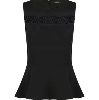 Dámské tričko GUESS JEANS Halenka TRIXIE TOP | Barva:černý | Velikost:XS