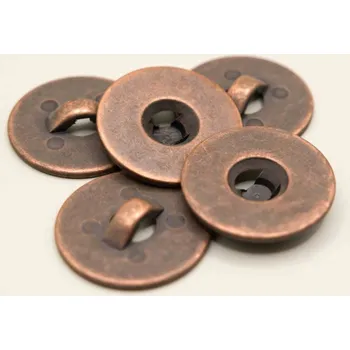 Knoflík Pokovený knoflík se spodním přišitím - staroměď - průměr 1,9 cm