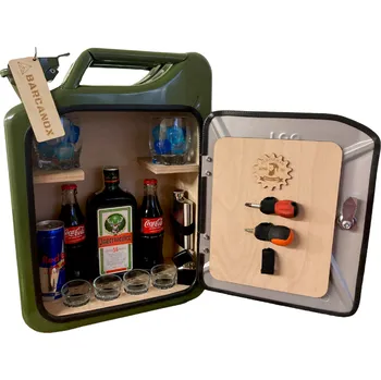 Dárkový potravinový koš Kanystr bar KHAKI speciál s LED - doprava zdarma