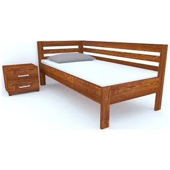 Postel Postel Postelia PAVEL do L, 80x200 cm, dub - Dřevěné jednolůžko z dubového masivu