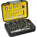 STANLEY 1-13-906 - 39 dílná sada 1/4" bitů a hlavic EXPERT s mech. držákem a mini ráčnou