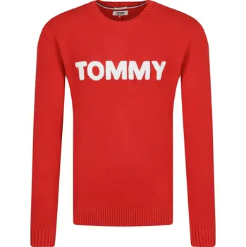 Pánský svetr Tommy Jeans Svetr TJM BOLD LOGO | Barva:červený | Velikost:XXL