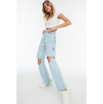 Kabelka Dámské džínsy Trendyol High Waist Trendyol šedá 1805237