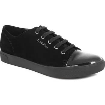Pánské pantofle Calvin Klein Kůžoné plátěné tenisky NAPOLEON | Barva:černý | Velikost:40