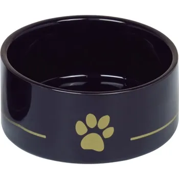 Miska pro psa Nobby keramická miska GOLDEN PAW černá 15,0 x 6,0 cm / 0,55 l