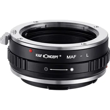 Redukce K&F Concept z objektivu Sony A (Minolta AF) na LEICA L (Umožní nasadit objektivy s bajonetem Minolta AF na fotoaparáty Panasonic S, Leica SL / TL, Sigma fp)