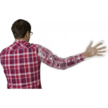 Vyšetřovací rukavice Rukavice VET TOP, 90 cm dlouhé, průhledné, 100 ks v kartonu