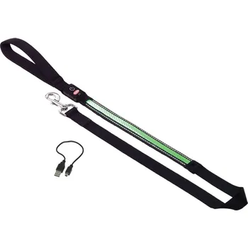 Vodítko pro psa Nobby Flash Mesh svítící zelené vodítko 120cm / 25mm