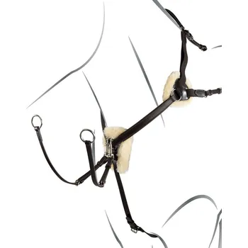 Martingal EQUESTRO Poprsník kožený Salome Equestro, tmavě hnědý COB