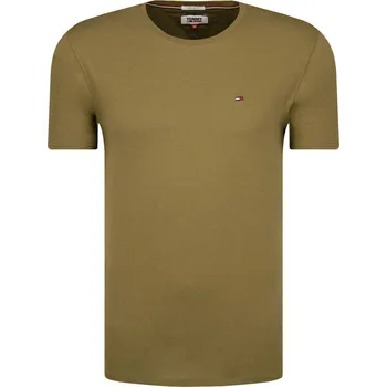 Pánské oblečení Tommy Jeans Tričko TJM ESSENTIAL SOLID | Barva:khaki | Velikost:S