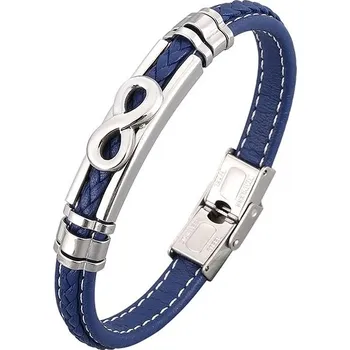 Náramek Predator Q1 Kožený náramek nekonečno 20 cm- modrá