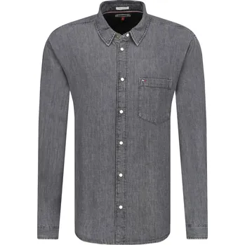Pánská košile Tommy Jeans Košile | Barva:grafitově šedý | Velikost:S