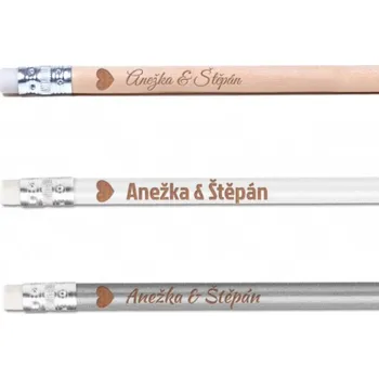 Svatební dekorace Svatební tužky s vašimi jmény a datem - bílá