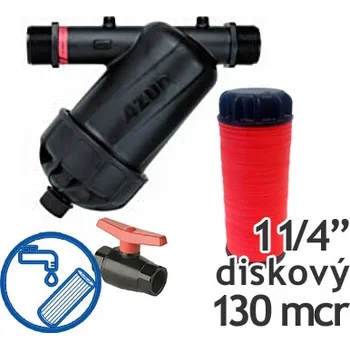 Filtrace vody Proplachovací diskový filtr Azud modular 100, 1 1/4″, 130 mcr (vč.odkalovacího ventilu)