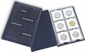 Obal pro sběratelský předmět Leuchtturm Route kapesní album na 60 ks mincovních rámečků tmavě modré