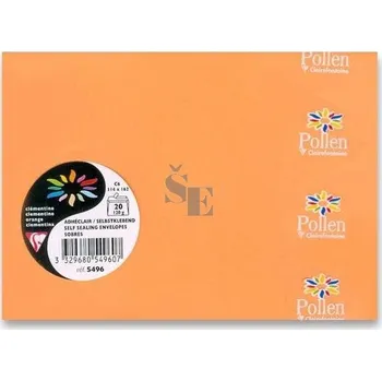 Obálka Obálka barevná C6 oranžová 20ks 114x162mm, Clairefontaine