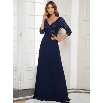 Dámské šaty Ever Pretty luxusní tmavě modré šaty 0751 Velikost: 6XL / 52 / 20 / 24