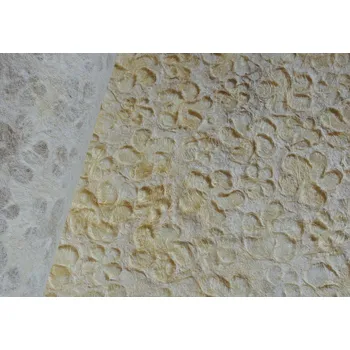 Umělecký papír Sapaimport Morušový ruční papír s gázou - RAMIE květy Velikost: 23x32 cm