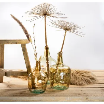 Váza Jantarová skleněná váza z recyklovaného skla 8L - Ø21*36cm