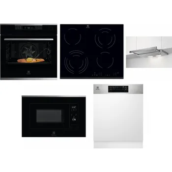 Set domácích spotřebičů ELECTROLUX KOBCS31X + ELECTROLUX EHF6343FOK + ELECTROLUX LFP326S + ELECTROLUX LMS2203EMX + ELECTROLUX EEM48300IX