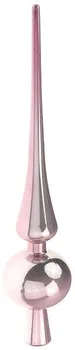 Vánoční ozdoba Špička na stromeček HL 1037D 29 cm perleťově růžová