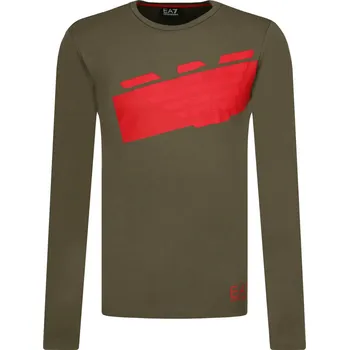 Pánská móda EA7 Tričko s dlouhým rukávem | Barva:khaki | Velikost:S