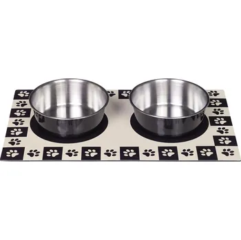 Podložka pod misku Nobby magnetická podložka černá + 2 misky 920ml