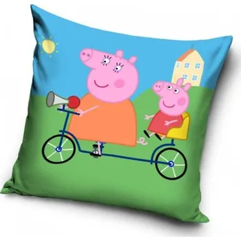 Polštář Polštářek Peppa Pig Peppa Pepina Na kole > varianta polštářek Pepina Na kole