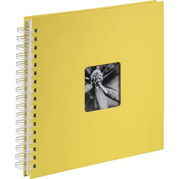 Fotoalbum Hama album klasické spirálové FINE ART 28x24 cm, 50 stran, žlutá, bílé stránky