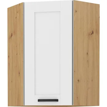 Kuchyňská skříňka Horní skříňka rohová LUNA artisan/bílá matná MDF 60 x 60 GN-90 1F 45°