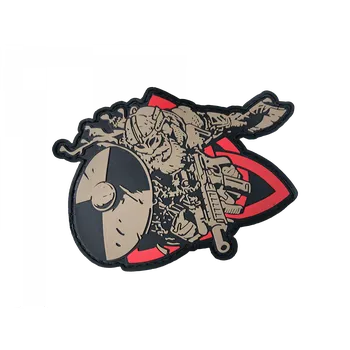 Nášivka Plastové 3D patche 3D gumová nášivka TACTICAL VIKING Patch - Coyote / červená