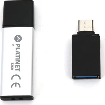 USB flash disk USB Flash disk Platinet PMFEC32S X-DEPO adapt. USB-C - 32 GB stříbrná