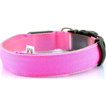 Obojek pro psa OEM Svítící LED obojek pro psy L (43-52cm) Barva: Růžová