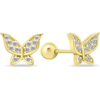 Náušnice Brilio Silver Nádherné pozlacené náušnice Motýl EA631Y + 2 měsíce na vrácení zboží