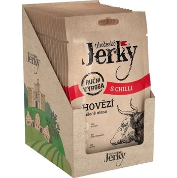 Sušená potravina Jihočeské Jerky Hovězí s chilli 400 g (20 x 20 g)