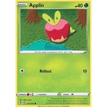 Sběratelská karetní hra Pokémon EVS 017/203 Applin - Evolving Skies Stav: Near Mint, Verze: REVERSE HOLO