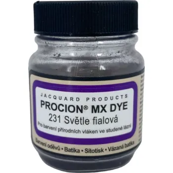 Speciální výtvarná barva Jacquard Reaktivní barvy na batikování Procion MX 19g světlá fialová 231