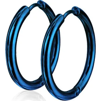 Náušnice Šperky4U Modré ocelové náušnice - kruhy 19 mm - OPN1119B-19