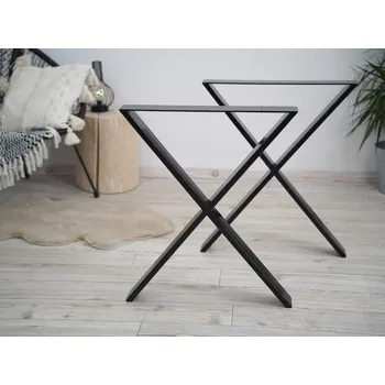 Stolová podnož Treesome Úzká Železná Industrial Podnož Stolová Noha do X 2ks Černá Rozměr: Š 60 x V 72 cm