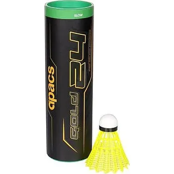 Badmintonový košíček Apacs Gold 24 badmintonové míčky zelená Balení: tuba 6 ks