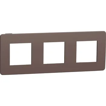 vypínač Krycí rámeček NOVÁ UNICA STUDIO COLOR trojnásobný, Chocolate/Černý