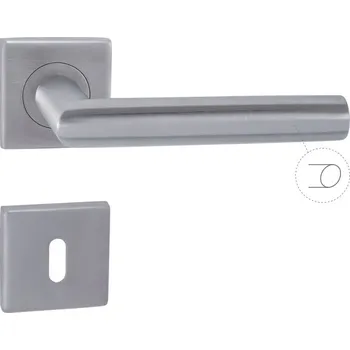 Dveřní kování MP KOVÁNÍ MP - VERTICAL - HR Provedení: KL/KL. na rozetách (bez spodní rozety), Povrch: BN - broušená nerez