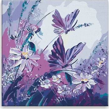 Malování podle čísel motýli na louce 40 x 40 cm