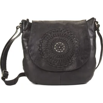 Kabelka Gianni Conti dámská crossbody kabelka s klopou a se vzorem černá 4616232 black