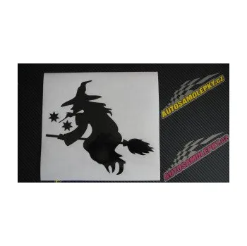 Samolepící dekorace Čarodějnice 001 levá na koštěti (17 - šedá) SAMOLEPKA NA AUTO, NÁLEPKA, FÓLIE, POLEP, TUNING, VLASTNÍ TEXT, TISK, AUTOSAMOLEPKY.cz, POLEPY, OBRÁZEK, LOGO, 3D STICKERS